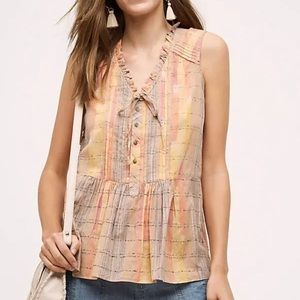 Holding Horses Faye Plaid Top Anthropologie size 4